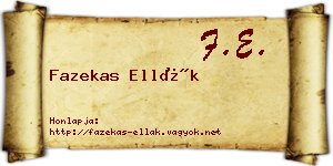 Fazekas Ellák névjegykártya